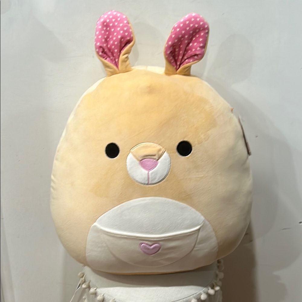 Squishmallows  Plush Bunny Toy with Pink Ears
